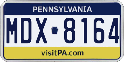 PA license plate MDX8164