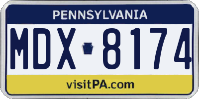 PA license plate MDX8174