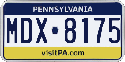 PA license plate MDX8175