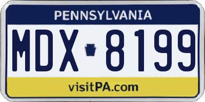 PA license plate MDX8199