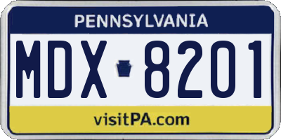 PA license plate MDX8201