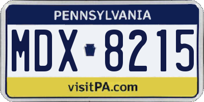 PA license plate MDX8215
