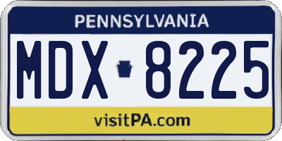 PA license plate MDX8225