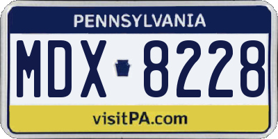 PA license plate MDX8228