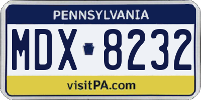 PA license plate MDX8232