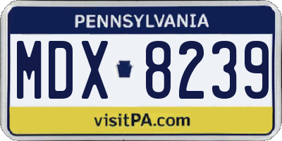 PA license plate MDX8239