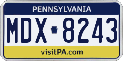 PA license plate MDX8243