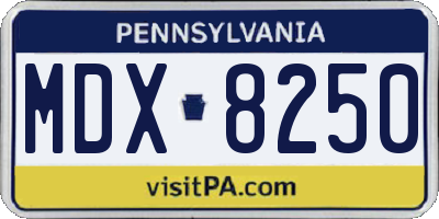 PA license plate MDX8250