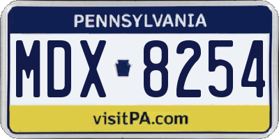 PA license plate MDX8254