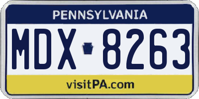 PA license plate MDX8263