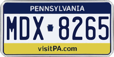 PA license plate MDX8265