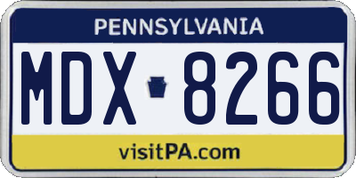 PA license plate MDX8266