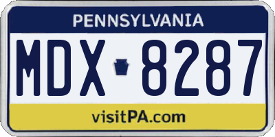 PA license plate MDX8287
