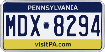 PA license plate MDX8294