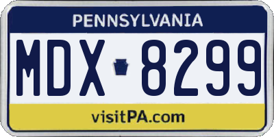 PA license plate MDX8299