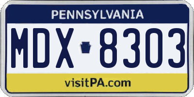 PA license plate MDX8303