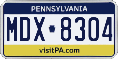 PA license plate MDX8304