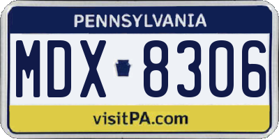 PA license plate MDX8306