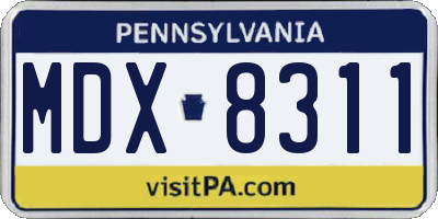 PA license plate MDX8311