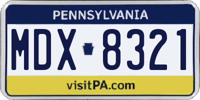 PA license plate MDX8321