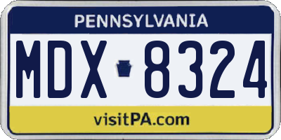 PA license plate MDX8324