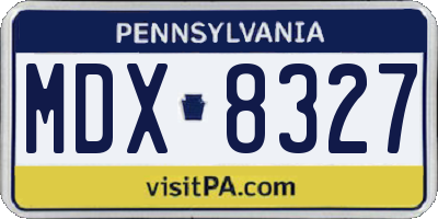 PA license plate MDX8327