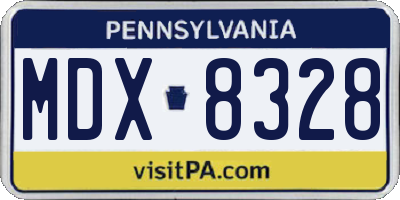 PA license plate MDX8328