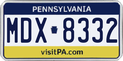 PA license plate MDX8332