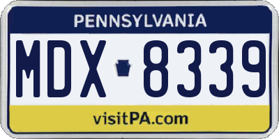 PA license plate MDX8339