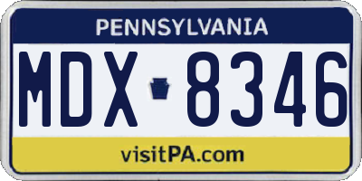 PA license plate MDX8346