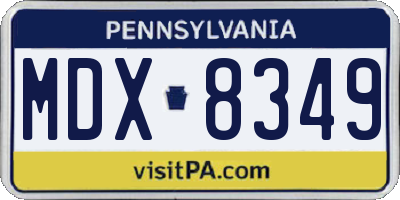 PA license plate MDX8349