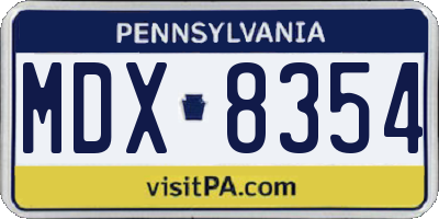 PA license plate MDX8354