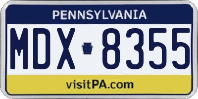 PA license plate MDX8355