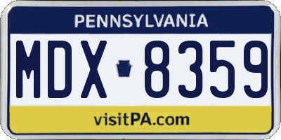 PA license plate MDX8359