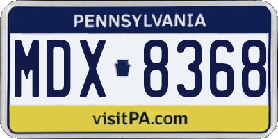 PA license plate MDX8368