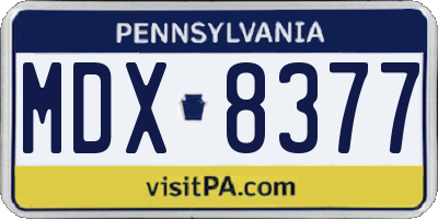 PA license plate MDX8377