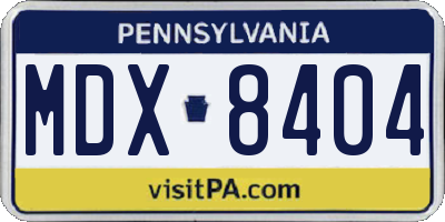 PA license plate MDX8404