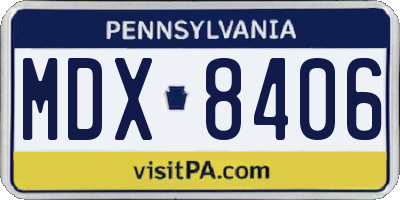 PA license plate MDX8406