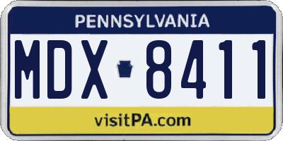 PA license plate MDX8411