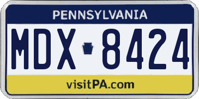 PA license plate MDX8424