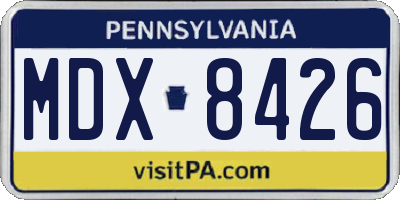 PA license plate MDX8426