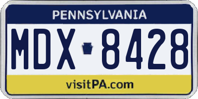PA license plate MDX8428