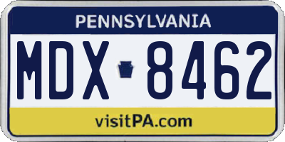 PA license plate MDX8462
