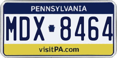 PA license plate MDX8464