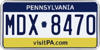 PA license plate MDX8470