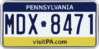 PA license plate MDX8471