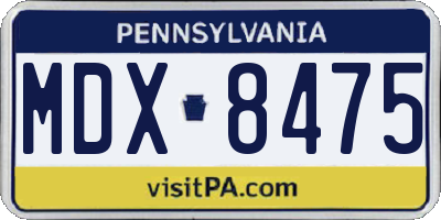 PA license plate MDX8475