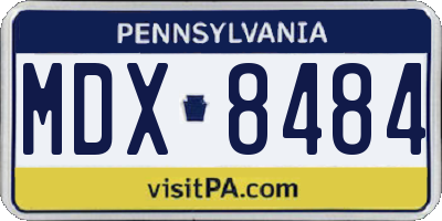 PA license plate MDX8484