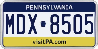 PA license plate MDX8505