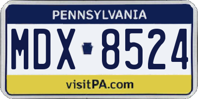 PA license plate MDX8524